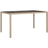  Vrtni stol 150 x 90 x 75 cm od kaljenog stakla i poliratana bež | shoptok.hr