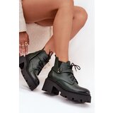 Zazoo Leather Women's Block Heel Boots with Decorative Strap Insulated | Shoptok.si