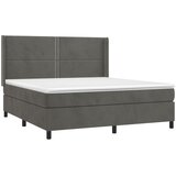  box spring s madracem LED tamnosivi 180x200 cm baršun | shoptok.hr