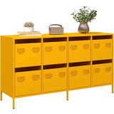 vidaXL Komoda senf žuta 135x39x73,5 cm hladno valjani čelik | shoptok.hr