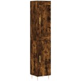 Maison Chic Visoka omara - Komoda - Predalnik dimljeni hrast 34,5x34x180 cm inženirski les, (21719758) Cene