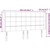  LED uzglavlje svjetlosivo 163 x 16 x 118/128 cm baršunasto | shoptok.hr