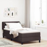Box spring krevet s madracem tamno smeđi 80x200 cm tkanina | shoptok.hr