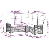  Vrtni set sofe za opuštanje Crna i Tirkizna 164 x 164 x 112 cm | shoptok.hr