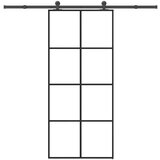 vidaXL Drsna vrata z opremo 90x205 cm ESG steklo in aluminij | Shoptok.si