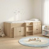  Loft krevet s ormarom 3 kom. Hrast sonoma Konstruirano drvo Smeđa 90 x 190 cm | Shoptok.si