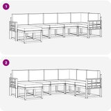  Set vanjskih sofa 7 kom. Bijela i bež Poliester | shoptok.hr
