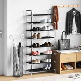  Stalak za cipele s 8 polica od metala i netkane tkanine crni | shoptok.hr
