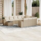 vidaXL 11-dijelni set vrtnih sofa od poliratana s jastucima bež | shoptok.hr