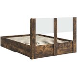  Krevetna konstrukcija s pohranom i uzglavljem Dimljeni hrast Smeđa 140 x 190 cm | shoptok.hr