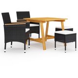 vidaXL 5-dijelni vrtni blagovaonski set crni | shoptok.hr