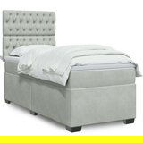 Box spring krevet s madracem svjetlosivi 90x190 cm baršunasti | shoptok.hr