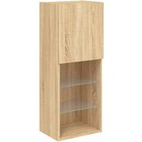  5-dijelni zidni TV elementi s LED svjetlima boja hrasta drveni | shoptok.hr