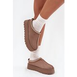 Boto Low Women's Snow Boots With Embroidery On Platform Dark Beige Narirya | shoptok.hr