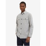 Tom Tailor Grey Men's Striped Shirt - Men Cijene