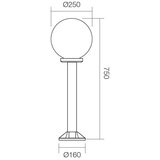  Redo 9780 - Spoljašnja lampa SFERA 1xE27/42W/230V IP44 25x75 cm bela | Eponuda.com