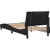  Posteljni okvir z LED lučkami črn 80x200 cm žamet | Shoptok.si