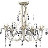 vidaXL Elegantni Kristalni Viseči Lestenec Bele barve 5 Žarnic, (20756354) | Shoptok.si