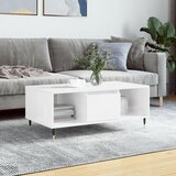 vidaXL Klubska mizica visok sijaj bela 90x50x36,5 cm inženirski les | Shoptok.si