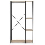 ModernHome GIC-HS901D-15 – Samostoječi stalak za oblačila s policami za čevlje, 90 × 40 × 167 cm, svetli hrast/črna | Shoptok.si