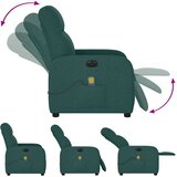  Električni masažni naslonjač od tkanine tamnozeleni | shoptok.hr