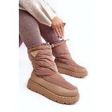 Boto Women's snow boots on thick sole in dark beige Lureta | shoptok.hr