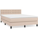  Box spring postelja z vzmetnico kapučino 140x200cm umetno usnje, (20896461) | Shoptok.si