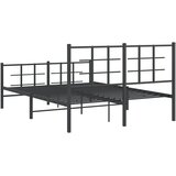  Metalni okvir kreveta uzglavlje i podnožje crni 135x190 cm | shoptok.hr