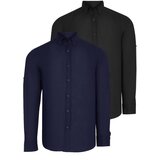 Dewberry DOUBLE SET G721 MEN'S SHIRT-BLACK-NAVY Cijene