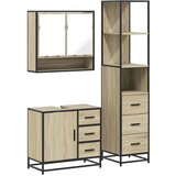 vidaXL 3-dijelni set kupaonskog namještaja boja hrasta sonome drveni | shoptok.hr