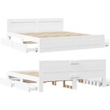  Krevetna konstrukcija s uzglavljem 2 pcs Bijeli 193 x 203 cm | shoptok.hr