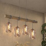 Brilagi Luster na sajli WOOD GLASS 4xE27/60W/230V borovina/siva/dimljeno braon | Eponuda.com
