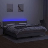  Box spring postelja z vzmetnico LED sv. siva 180x200 cm blago, (20789454) | Shoptok.si