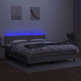  Box spring s madracem LED svjetlosivi 180x200 cm tkanina | shoptok.hr