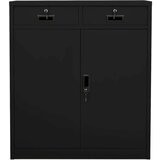 Pisarniška omara črna 90x40x102 cm jeklo, (20704909) | Shoptok.si
