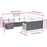  11-dijelni set vrtnih sofa od poliratana s jastucima crni | shoptok.hr
