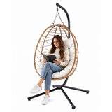  Viseća stolica jaje s jastucima Cocoon - bež | Shoptok.si