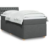  Krevet s oprugama i madracem tamnosivi 90 x 190 cm od tkanine | shoptok.hr