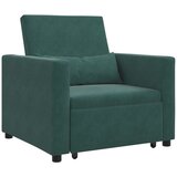 vidaXL 3-u-1 pojedinačna sofa na razvlačenje tamnozelena baršunasta | shoptok.hr