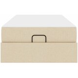  Okvir kreveta s madracem 2 pcs Krema tkanina | shoptok.hr
