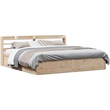 vidaXL Posteljni okvir z vzglavjem 180x200 cm borovina Cene