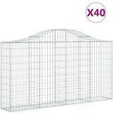  Lučne gabionske košare 40kom 200x30x100/120cm pocinčano željezo | shoptok.hr