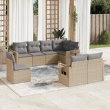  8-dijelni set vrtnih sofa od poliratana s jastucima bež | shoptok.hr