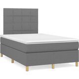 vidaXL Box spring postelja z vzmetnico temno siva 120x190 cm blago | Shoptok.si