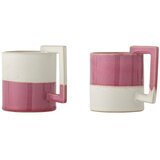 Bloomingville Rožnate/kremno bele skodelice v kompletu 2 ks iz kamenine 375 ml Ranya – | Shoptok.si