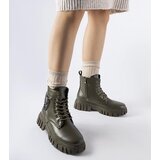 Gemre Dark green ankle boots with a pocket Spadafore | Shoptok.si