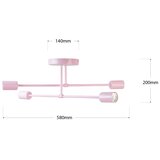 plafonski luster cambridge 4xE27/15W/230V ružičasta | Eponuda.com