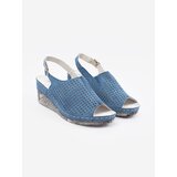 GOODIN Blue suede wedge sandals | Shoptok.si