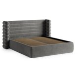 Micadoni Siva oblazinjena zakonska postelja s prostorom za shranjevanje z letvenim dnom 160x200 cm Mount – | Shoptok.si