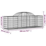  Lučne gabionske košare 25 kom 200x50x60/80 cm pocinčano željezo | shoptok.hr